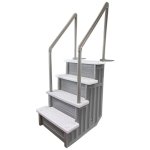 Aqua Select® Above Ground Grey In-Pool Steps with  Anti-Slip White Steps