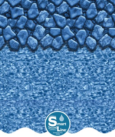 SmartLine&reg; 16' x 24' Rectangular Boulder Swirl Replacement Beaded Liner for use with Kayak Pools&reg; - 4' Flat Bottom (Various Gauges)