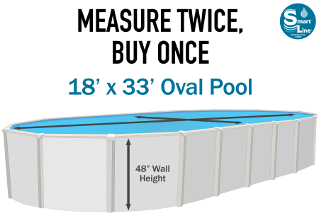 SmartLine&reg; 18' x 33' Oval Manor Beaded Liner - For Esther Williams/Johnny Weismueller Pools Only - (Various Heights), 25 Gauge