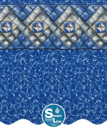 SmartLine&reg; 18' x 33' Oval Manor Beaded Liner - For Esther Williams/Johnny Weismueller Pools Only - (Various Heights), 25 Gauge