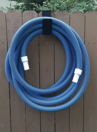 Hose On Jumbo Hose Hanger - Wood Fence