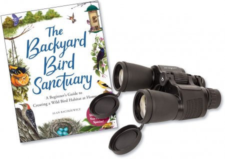 Backyard Bird Sanctuary Book PLUS Astroscan&reg; Helion 10 x 50 Binocular