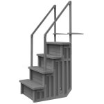 Aqua Select® Above Ground Anti-Slip Pool Steps with Grey Steps