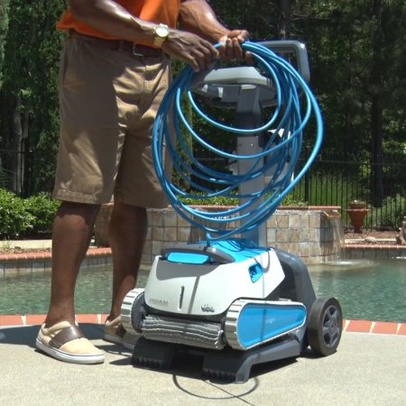 Maytronics Dolphin Premium Robotic Inground Pool Cleaner w/ Caddy