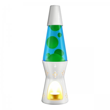 White, Yellow & Blue <BR> Candle LAVA® Lamp 11.5"